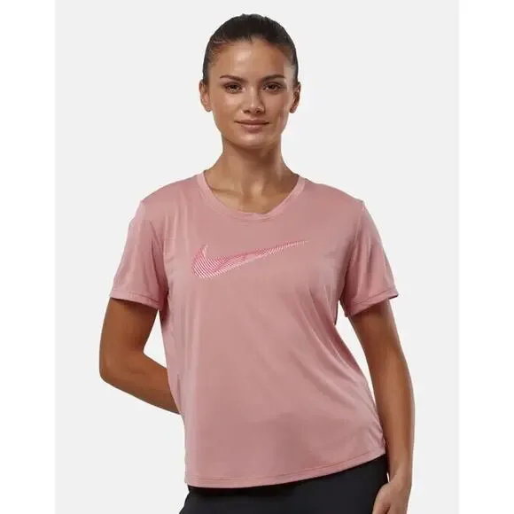 Nike - Women's Dri-Fit Swoosh - Running shirt size Small, Rose - Picture 1 of 5